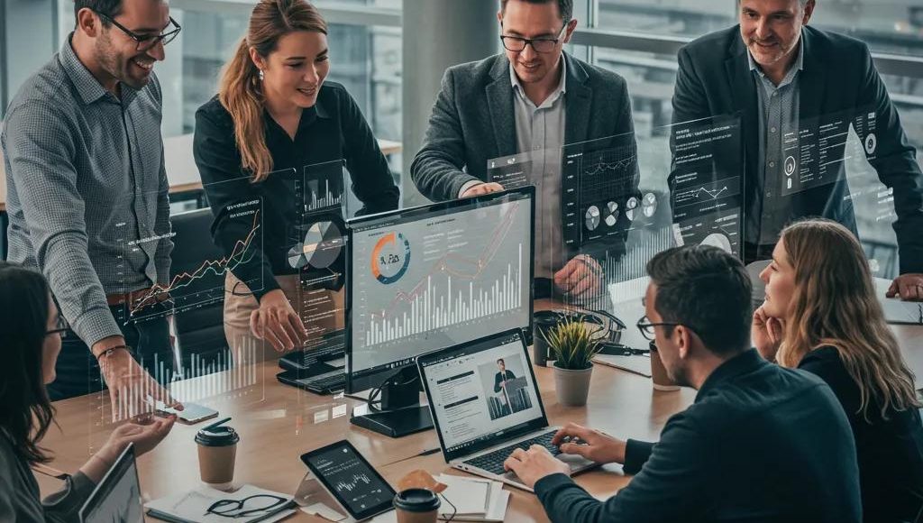 Team using digital tools for business automation and efficiency