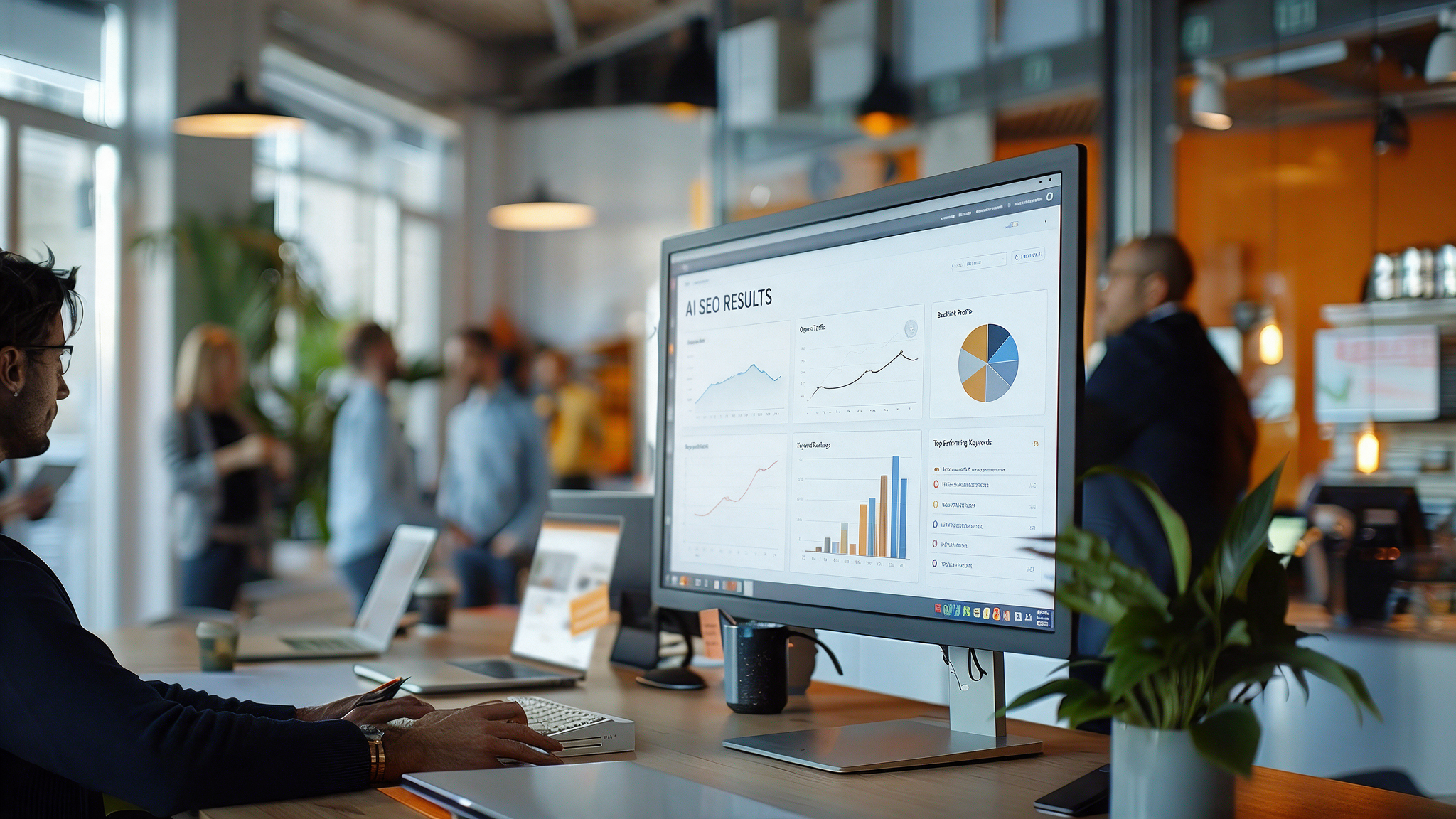 Report showing search rankings and AI visibility results